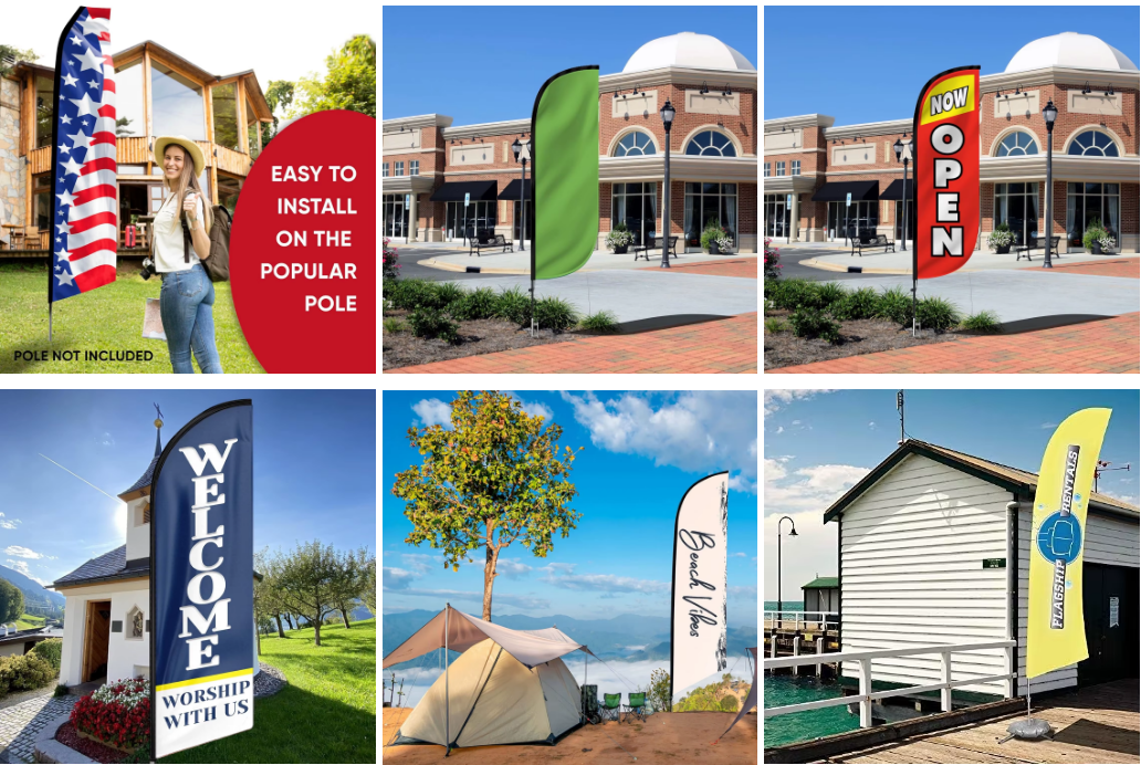 Drapeau publicitaire oriflamme pas cher