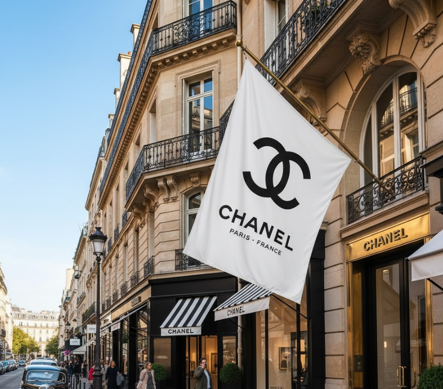 drapeau personnalisé logo