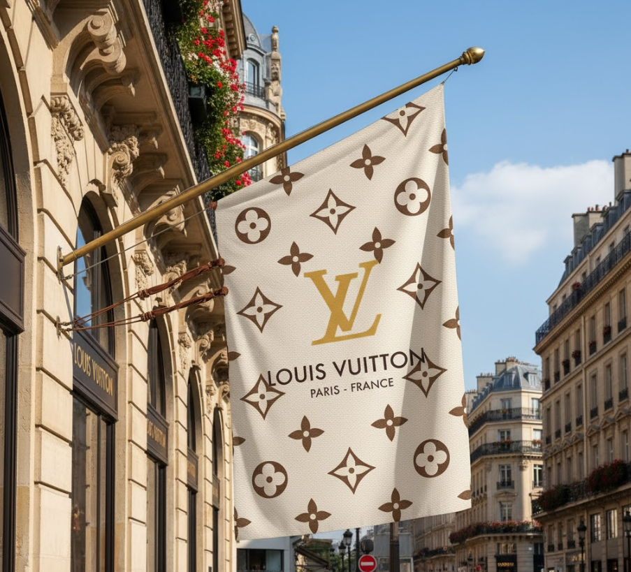 drapeau personnalisé logo