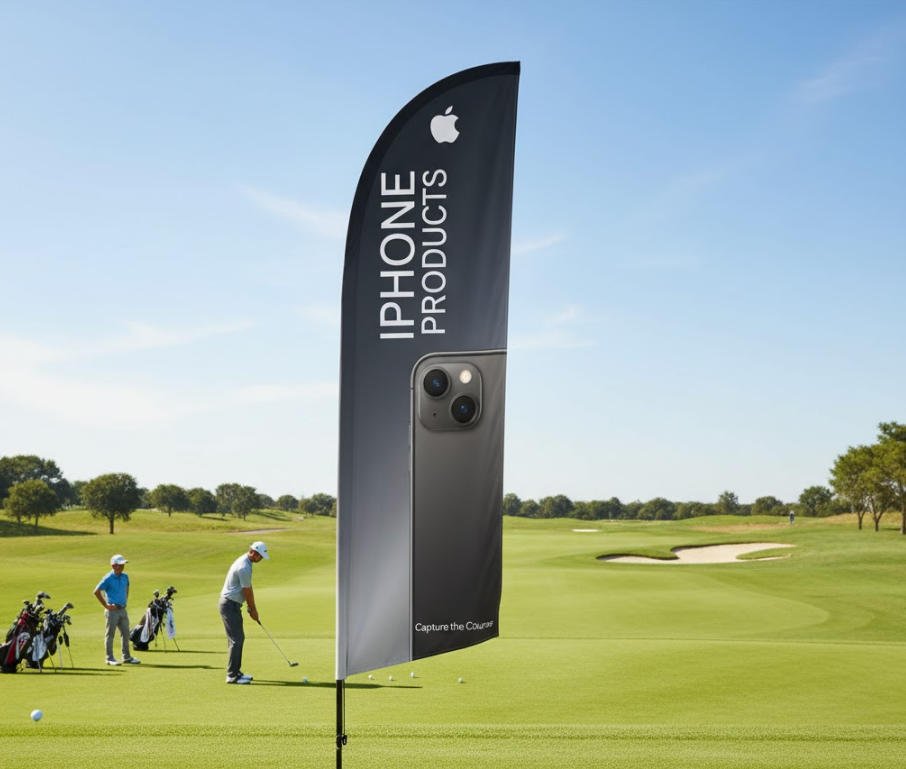 Drapeaux publicitaires sur mât