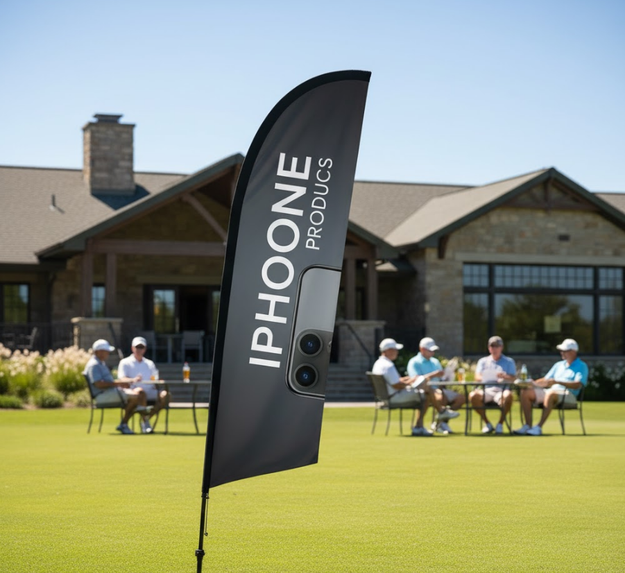 Drapeaux publicitaires sur mât