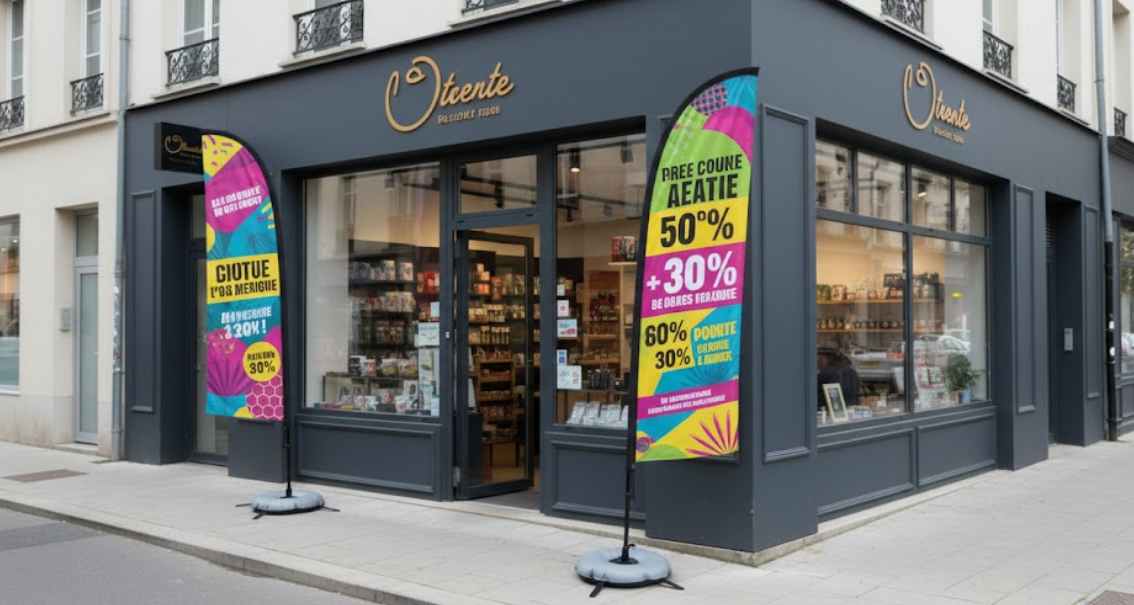 drapeau plume publicitaire