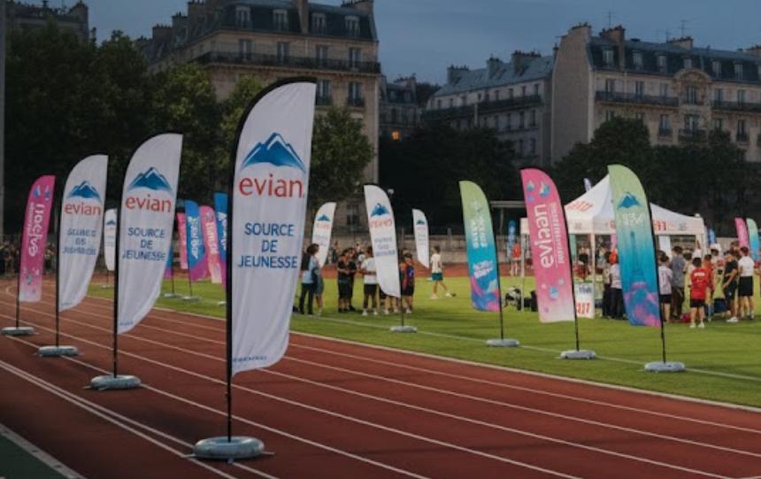 Oriflamme publicitaire extérieur