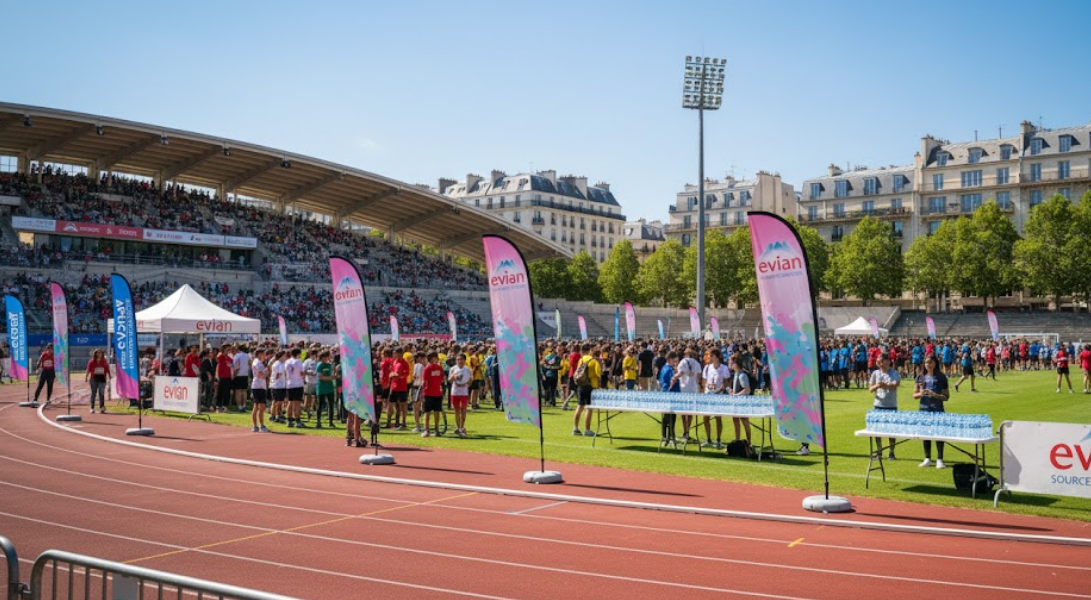 Oriflamme publicitaire extérieur